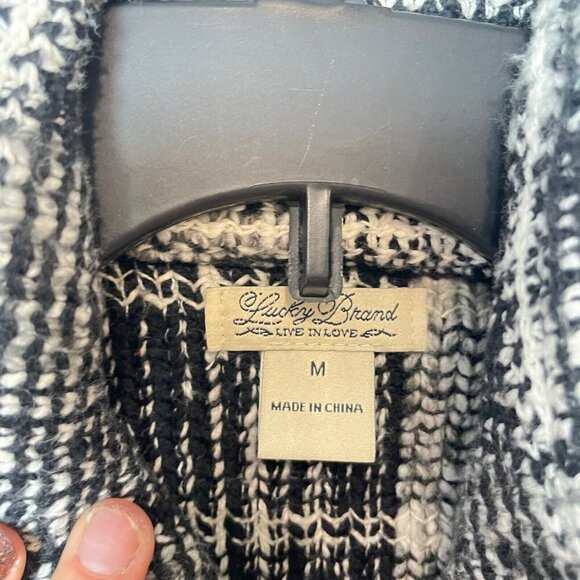 Lucky Brand Womens Harper Tweed Full Zip Moto Jacket Black M Asymmetrical Pocket - Picture 3 of 6